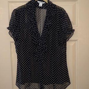 Whit House Black Market Polka Dot Blouse